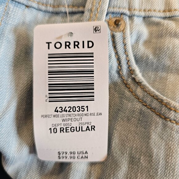 NWT-Torrid Perfect Mid-Rise Wide-Leg Jean - Picture 3 of 7